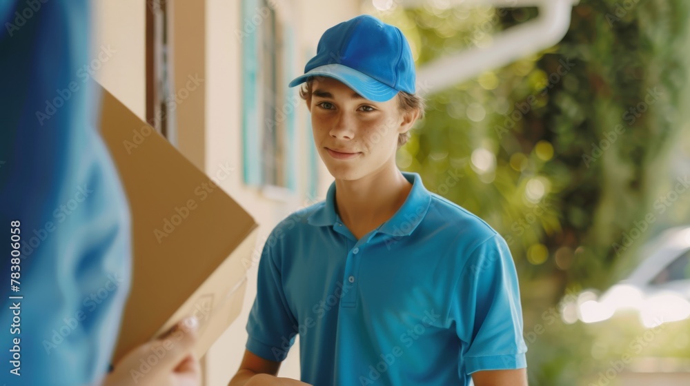 Smiling Delivery Man at Work