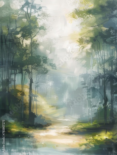 Foggy Forestscape Artwork