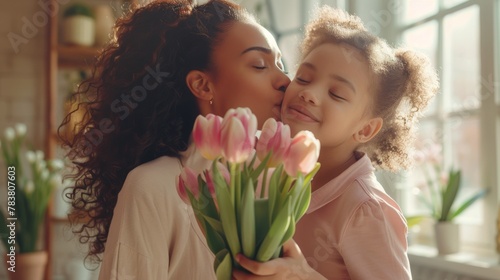 A Mother's Gentle Kiss and Embrace