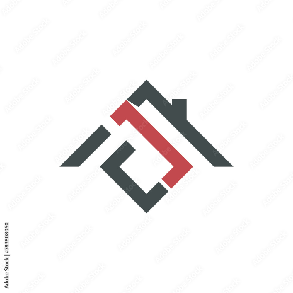 Initial letter JC house real estate logo Initial letter JC house real estate logo
