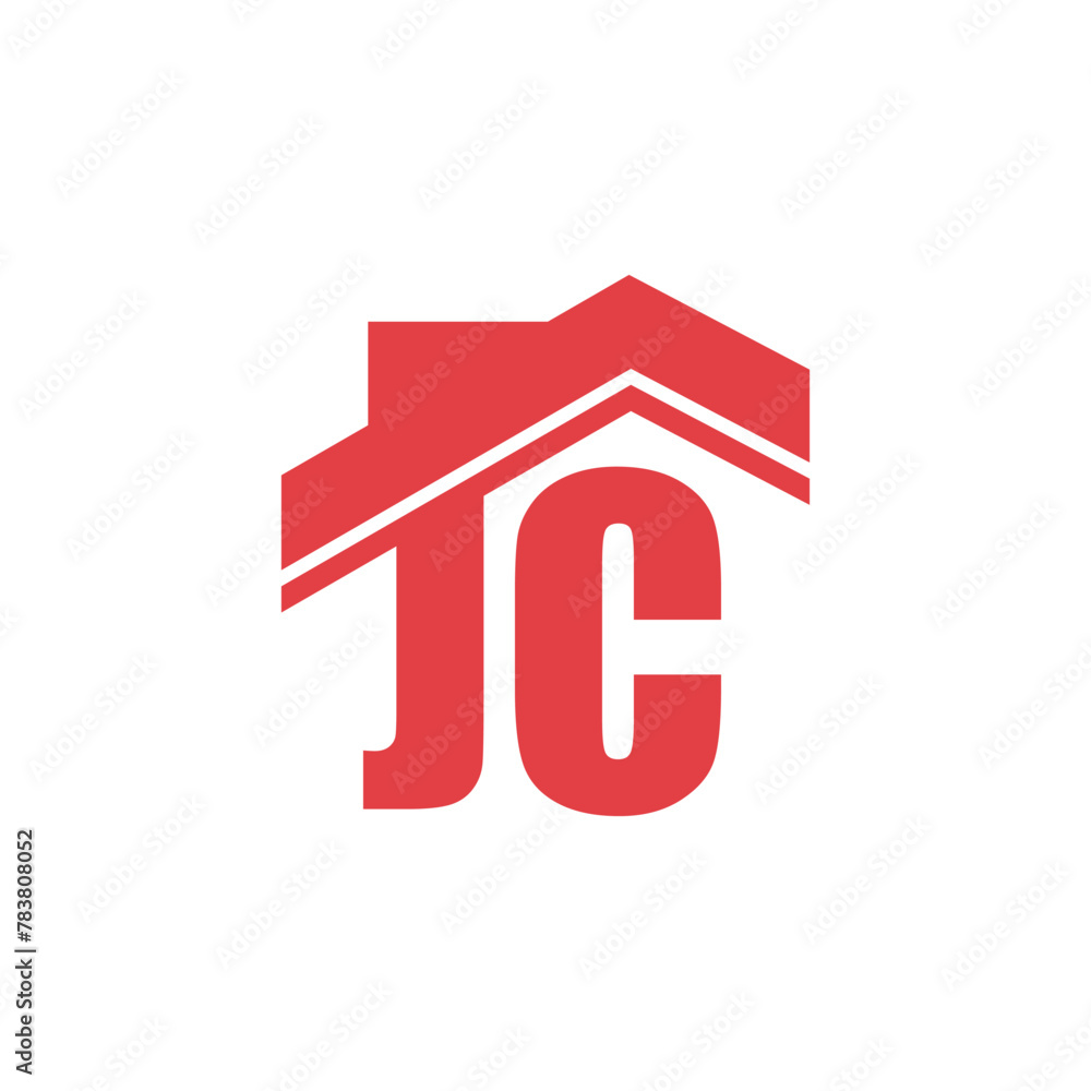 Initial letter JC house real estate logo Initial letter JC house real estate logo