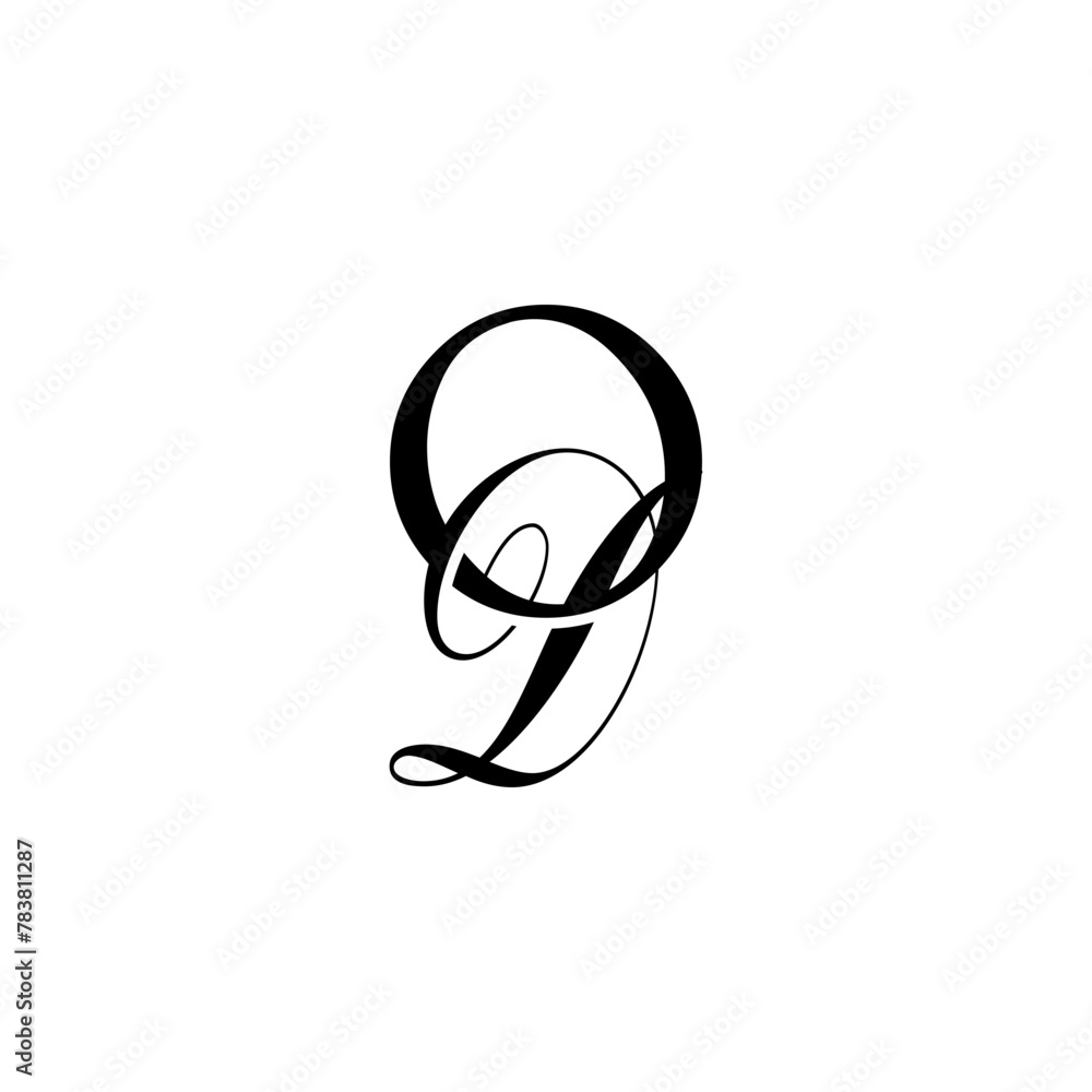 Fototapeta premium Initial Mixed Letter Logo. Logotype design. Simple Luxury Black Flat Vector OD