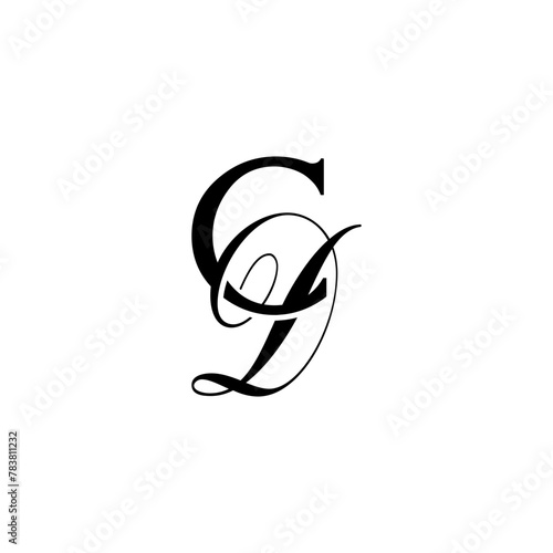 Initial Mixed Letter Logo. Logotype design. Simple Luxury Black Flat Vector CD