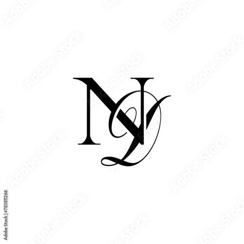 Initial Mixed Letter Logo. Logotype design. Simple Luxury Black Flat Vector ND photo
