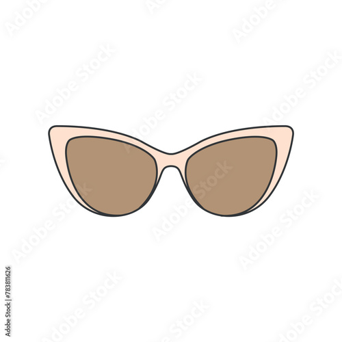 Cat-eye sunglasses line color icon. Sign for web page, mobile app, button, logo.