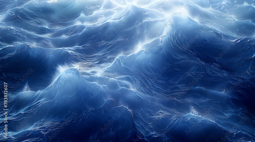 Tranquil Deep Sea Ecosystem in Artistic Blue Tones, Generative AI Tranquil Deep Sea Ecosystem in Artistic Blue Tones, Generative AI