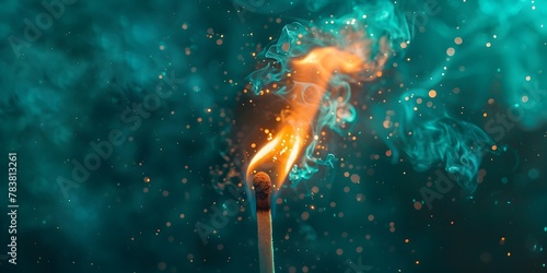 A brilliant spark ignites into a vibrant green and teal gradient symbolizing new beginnings and untapped potential in the natural world and beyond photo