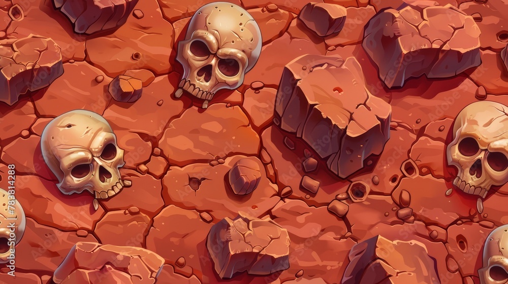 Game textures cracked soil, deserted red martian land, dead earth with ...