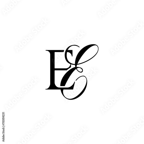 Initial Mixed Letter Logo. Logotype design. Simple Luxury Black Flat Vector EE