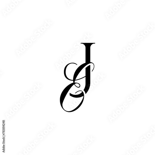 Initial Mixed Letter Logo. Logotype design. Simple Luxury Black Flat Vector JE EJ