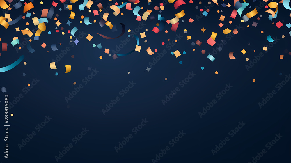 Festive ribbons and confetti Festive ribbons and confetti