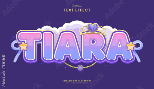 decorative elegant tiara editable text effect vector design