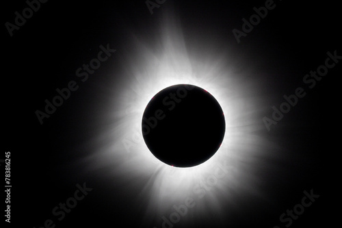 Corona of the total solar eclipse 2024 North America Sherbrooke Quebec Canada