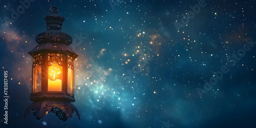 Ethereal Lantern Adrift in a Starry Night Sky Guiding Lost Spirits on a Mystical Journey