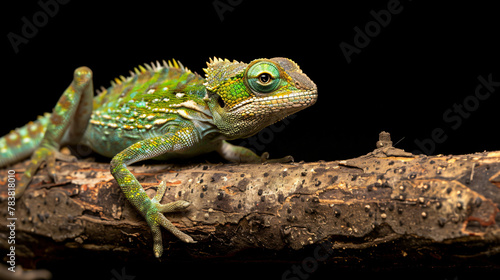 Chameleon calyptrate on a branch