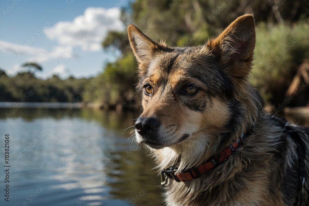 german shepherd dog on the beach