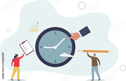 Time management and effective work organization.flat vector illustration.