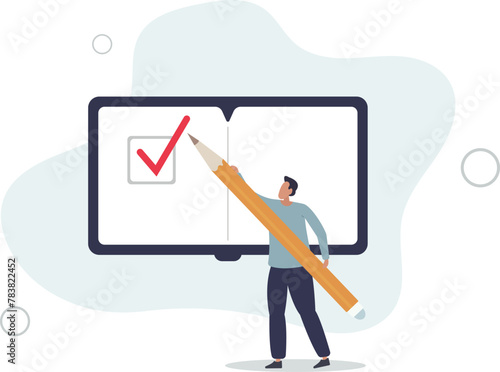Bullet journaling for effective work time organization .flat vector illustration.