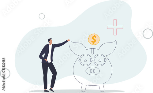 Donate and give financial support to poor social group.flat vector illustration.