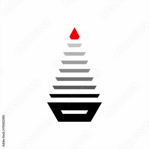 Tower logo design with diamond illustration at the top.