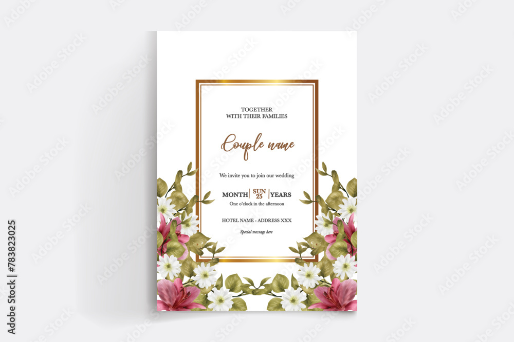 bridal shower floral invitation template
