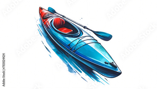 A kayak, rendered in bold strokes, ideal for water sports enthusiasts photo