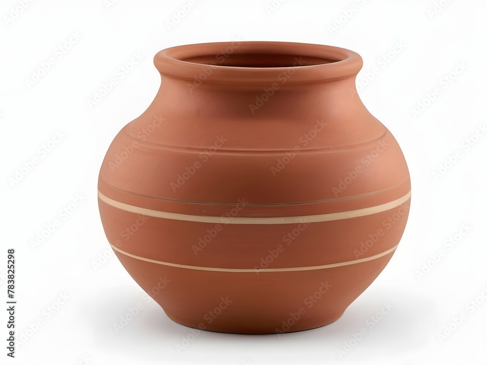 Clay pot isolated on white background
