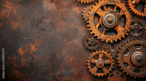 Old rusty gears as a technological background.