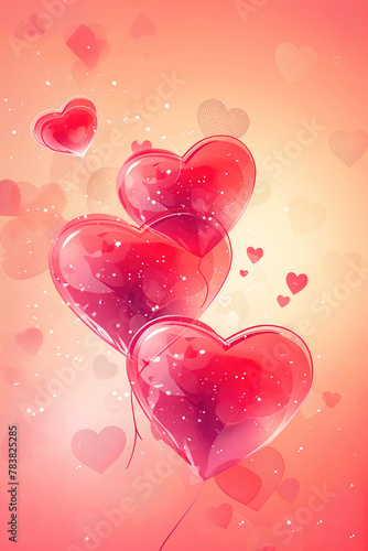 Love background with hearts, Valentine's day romantic background.