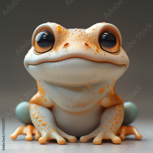 A cute and happy baby frog 3d illustration