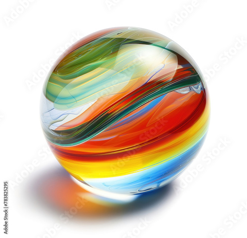 Shiny glass ball, transparent crystal sphere. © Cobalt