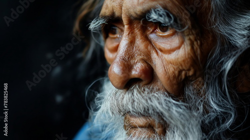Portrait of a Wise Elder, Reflecting Years of Wisdom and Experience
