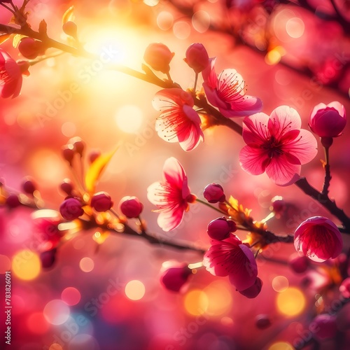 Cherry blossom background. Generative ai