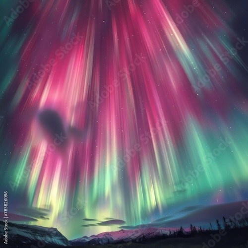 Pink Northern Lights Aurora