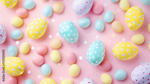 Colourful Easter Pastel Candies Background