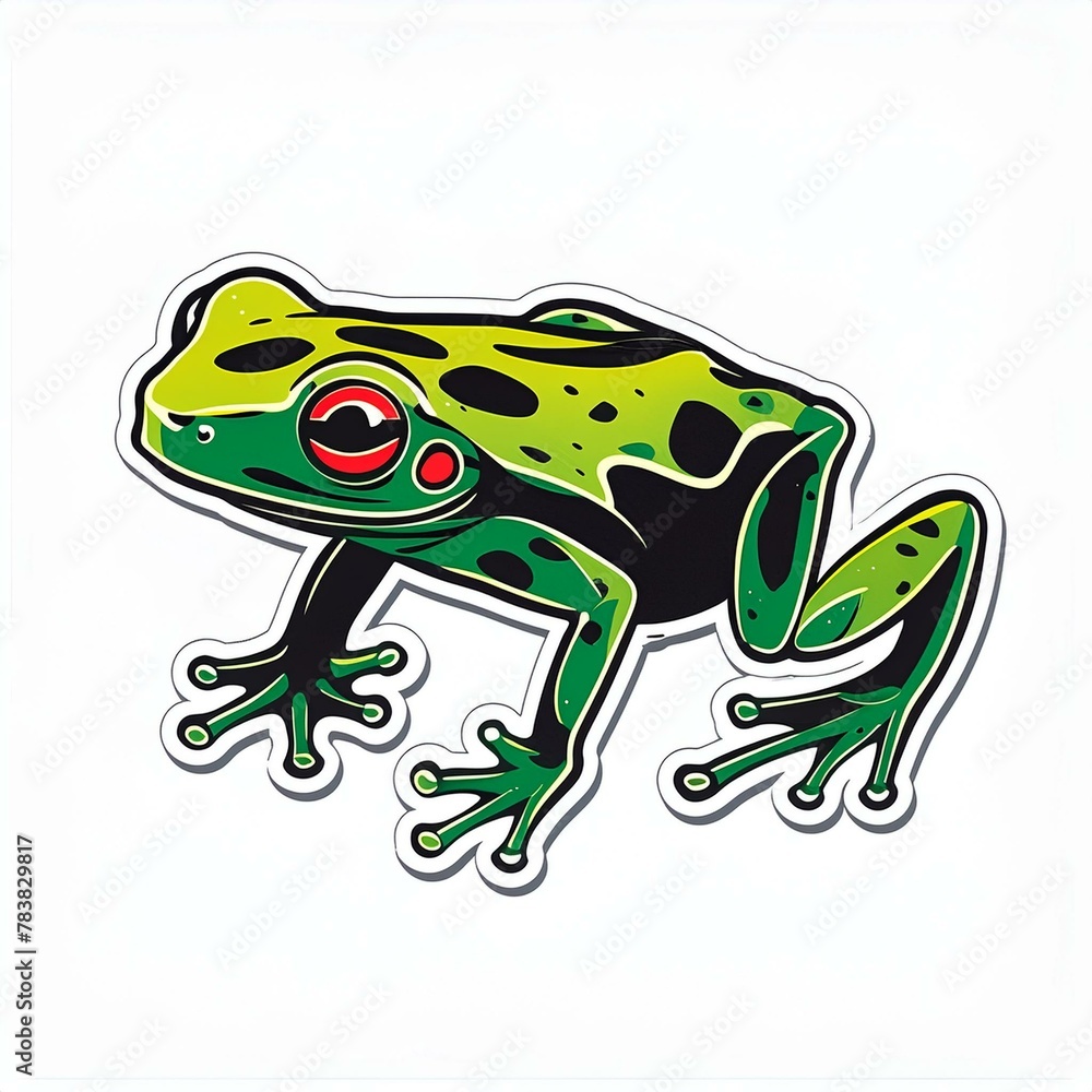 Poison dart frog sticker style