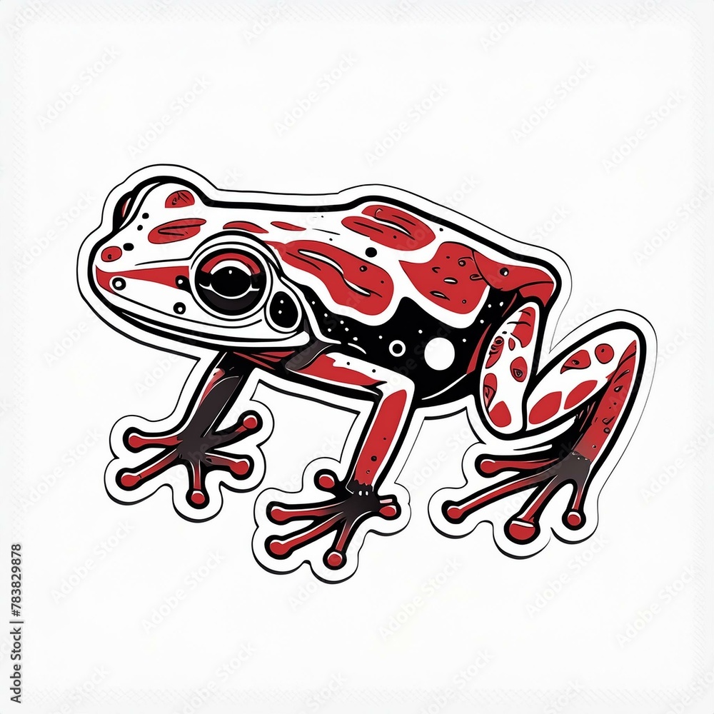 Poison dart frog sticker style