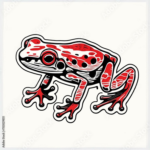 Poison dart frog sticker style