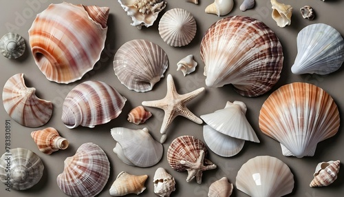 A Still Life Painting Of A Collection Of Seashells