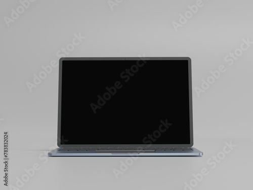 Laptop 3d illustration with white background 