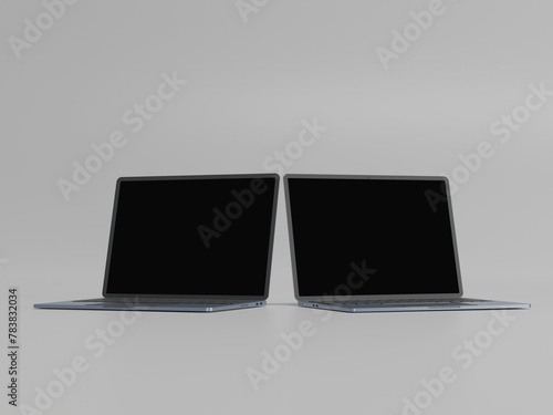 Laptop 3d illustration with white background 