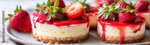  Mini Strawberry Cheesecakes.