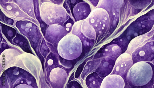 Lavender seamless organic liquid pour bubble textured background, abstract illustration.