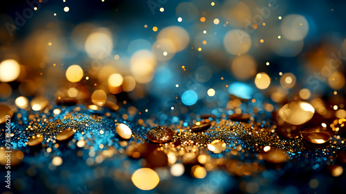 Blue and gold Abstract background