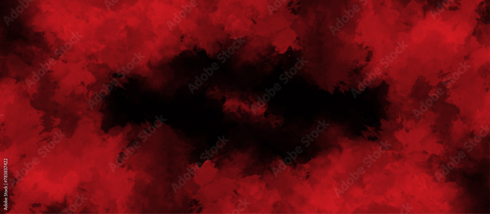 Abstract red grunge background with copy space. Dark red slate background toned classic color. old red color wall background texture. dirty rustic fire red texture.	