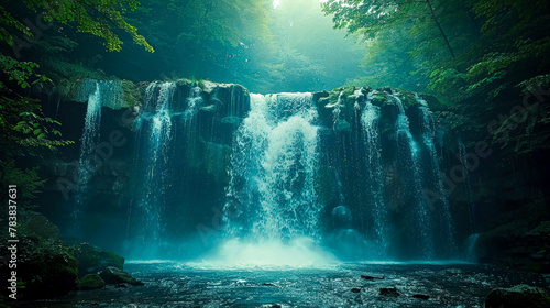 Natural Beauty: Waterfall in pristine wilderness