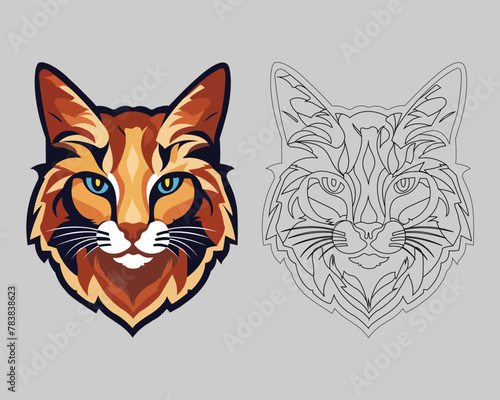 Logos animal Cat. Colorful large collection of Cat vector concept illustration