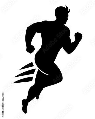 Runner athlete man sport silhouette illustration