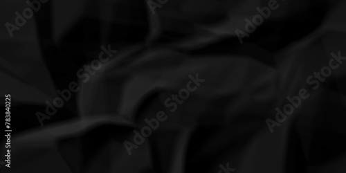 Black paper crumpled texture. black fabric crushed textured crumpled.	