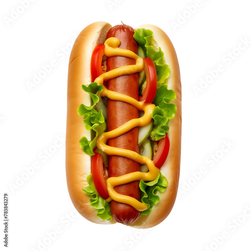 Hot dog top isolated on transparent background Generative Ai.